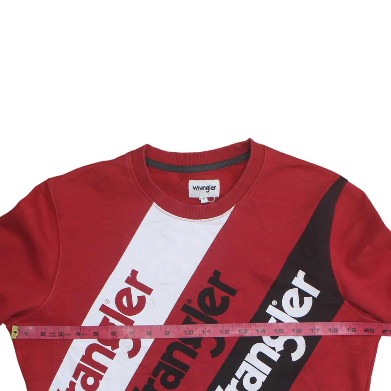 Wrangler Men's Red Crew Neck Graphic Pullover Sweatshirt Size S