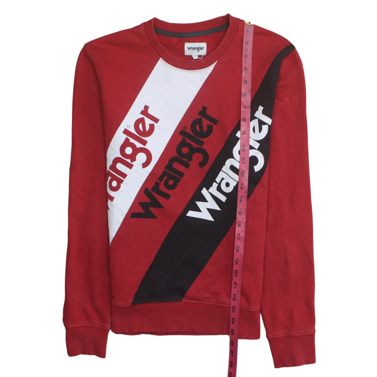 Wrangler Men's Red Crew Neck Graphic Pullover Sweatshirt Size S