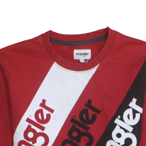Wrangler Men's Red Crew Neck Graphic Pullover Sweatshirt Size S