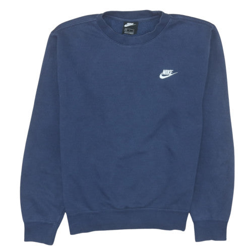 Nike Men's Blue Crew Neck Sweatshirt Small Cotton Blend Classic Fit