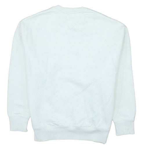 Tommy Jeans Men's White Pullover Sweatshirt Size M Logo Crew Neck
