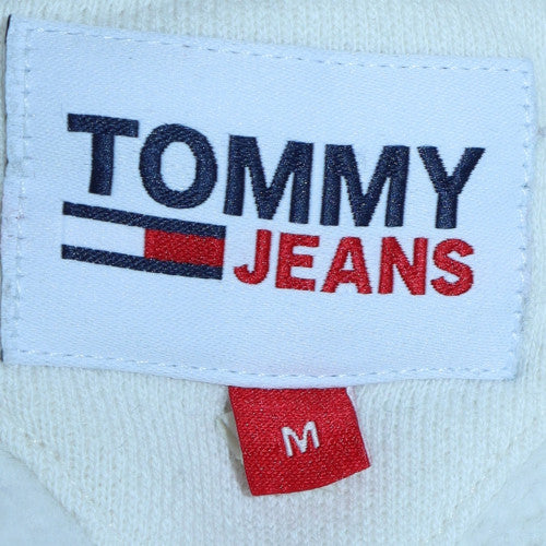 Tommy Jeans Men's White Pullover Sweatshirt Size M Logo Crew Neck