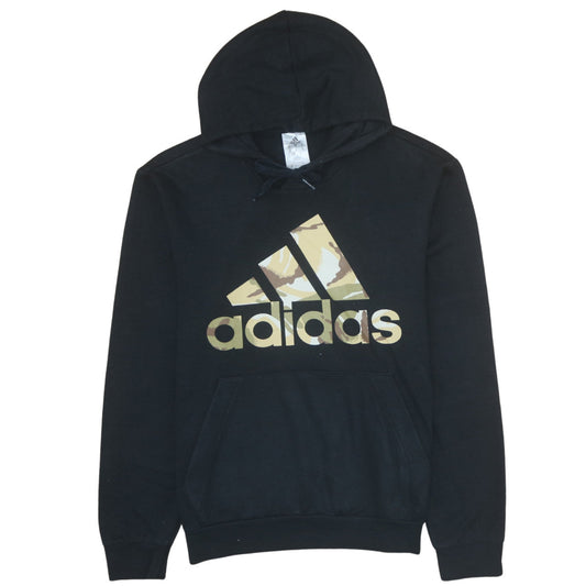 Adidas Mens Black Camo Logo Pullover Hoodie Size M