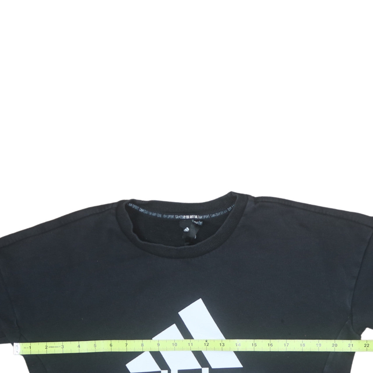 Adidas Womens Black Crew Neck Logo Pullover Sweatshirt Size M