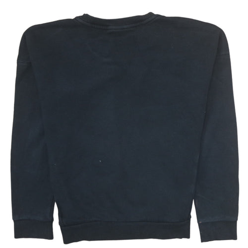 Adidas Womens Black Crew Neck Logo Pullover Sweatshirt Size M