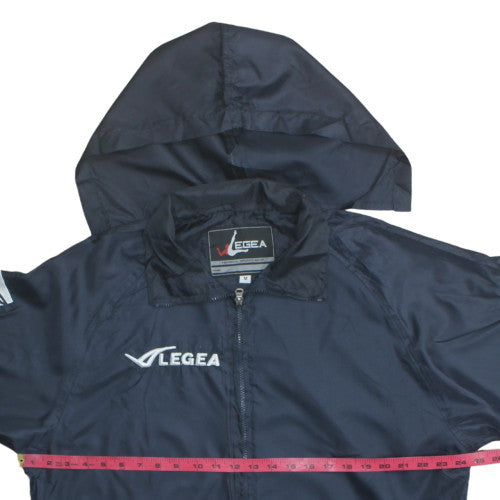 Legea Men's Blue M Windbreaker Hooded Full Zip Sports Jacket