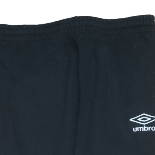 Umbro Men Black Jogger Sweatpants L Fleece Activewear Trousers