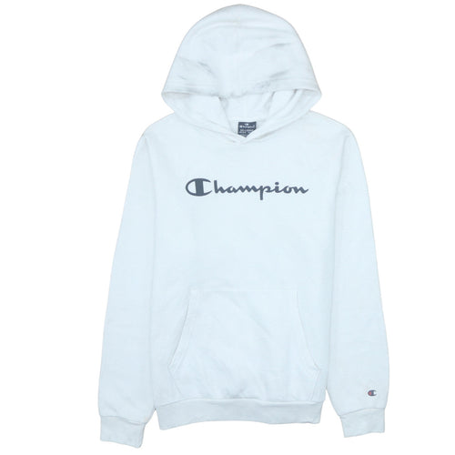 Champion Boys White Pullover Hoodie 2XL Logo Graphic Fleece Sweatshirt