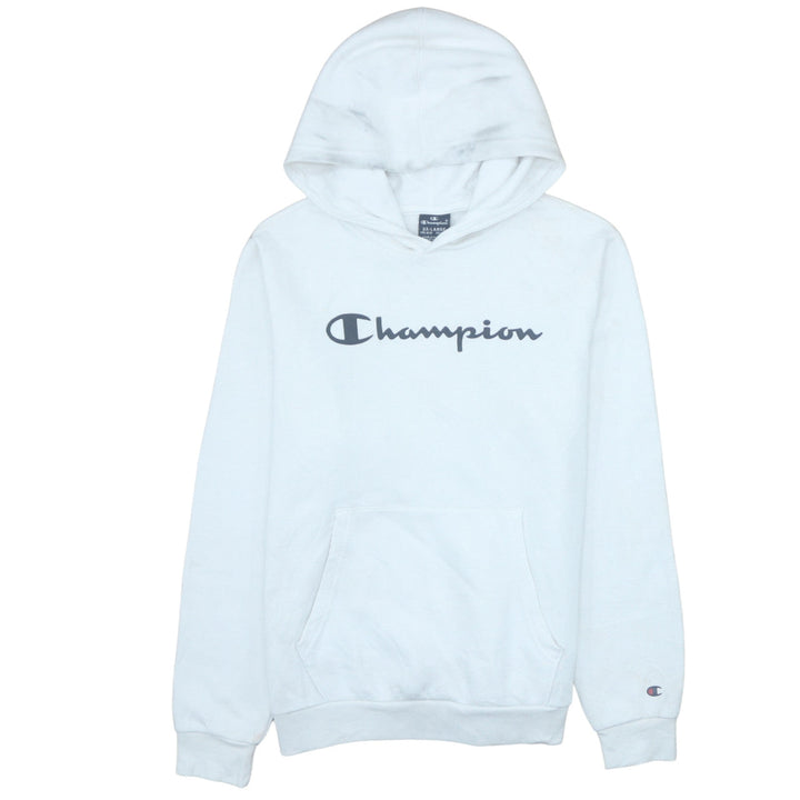 Champion Boys White Pullover Hoodie 2XL Logo Graphic Fleece Sweatshirt