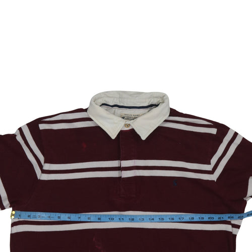 Joules Rugby Men's Maroon Striped Long Sleeve Collared Sweatshirt XL