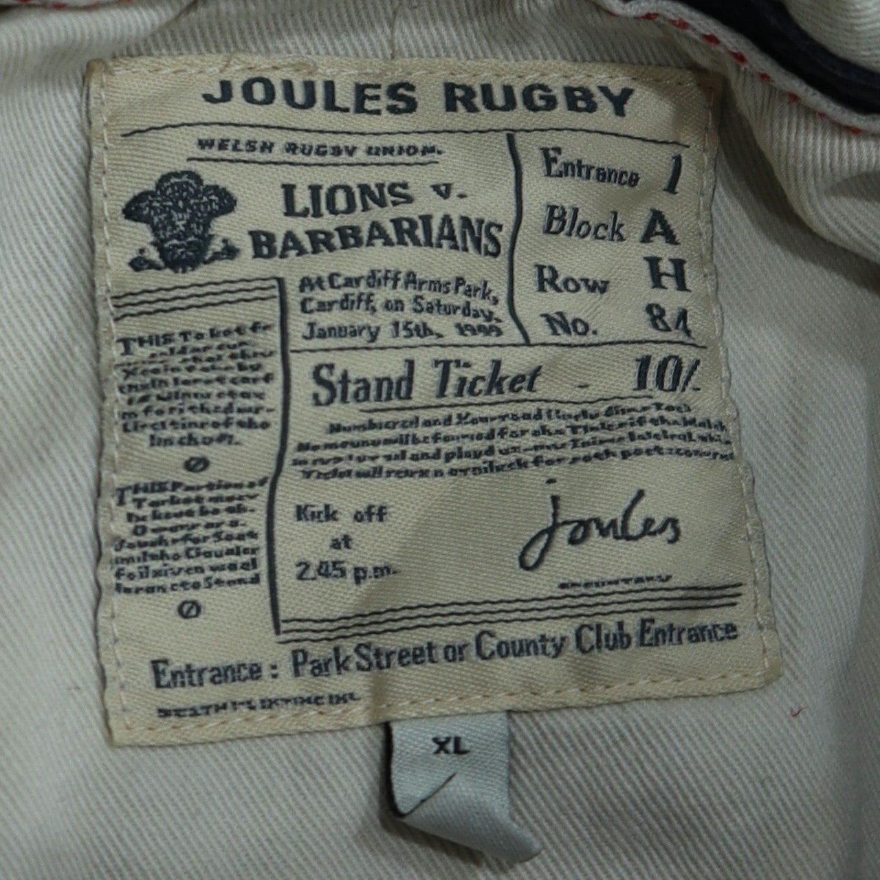 Joules Rugby Men's Maroon Striped Long Sleeve Collared Sweatshirt XL