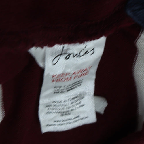 Joules Rugby Men's Maroon Striped Long Sleeve Collared Sweatshirt XL