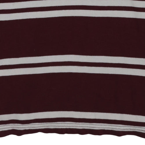Joules Rugby Men's Maroon Striped Long Sleeve Collared Sweatshirt XL