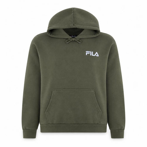Fila Womens Khaki Green Pullover Hoodie M Embroidered Logo Casual