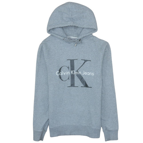 Calvin Klein Jeans Men's Grey Pullover Regular Fit Hoodie S