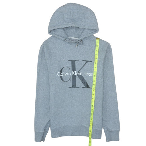Calvin Klein Jeans Men's Grey Pullover Regular Fit Hoodie S