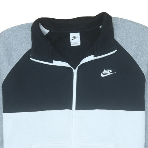 Nike Men's Black Grey White XL Track Jacket Full Zip Colourblock