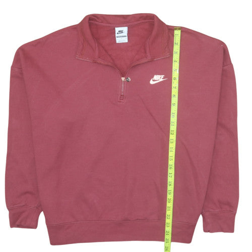Nike Women’s Burgundy 1/4 Zip Oversized Sweatshirt L