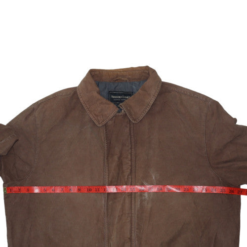 Marlboro Classics Men's Brown Cotton Twill Overcoat L Lined Waterproof