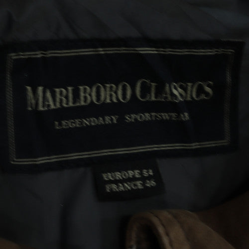 Marlboro Classics Men's Brown Cotton Twill Overcoat L Lined Waterproof