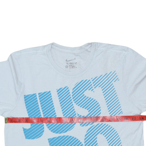 Nike Men's Blue Graphic 'Just Do It' Crew Neck T-Shirt Size S