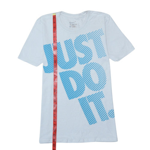 Nike Men's Blue Graphic 'Just Do It' Crew Neck T-Shirt Size S