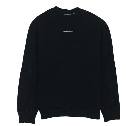 Calvin Klein Jeans Men's Black Small Crew Neck Logo Sweatshirt