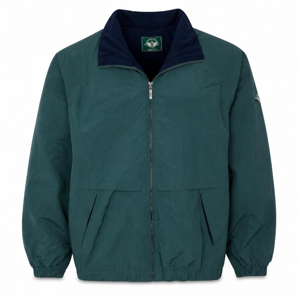 Front view of Dockers Golf Men’s Green Full Zip Nylon Sweatshirt L