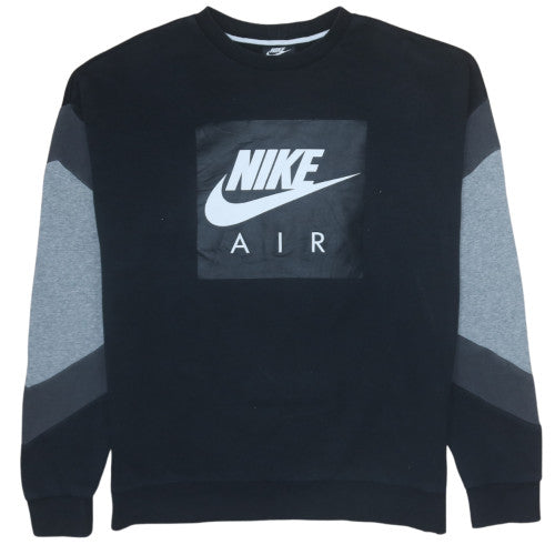 Nike Men's Black Air Logo Fleece Sweatshirt Size S Regular Fit