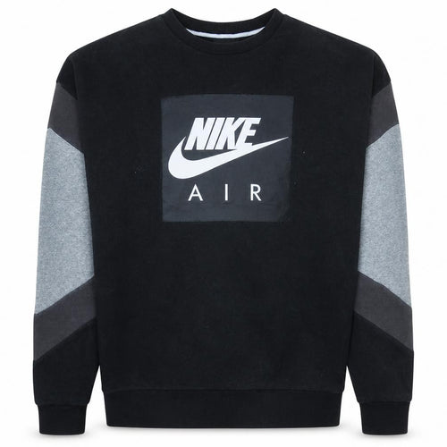 Nike Men's Black Air Logo Fleece Sweatshirt Size S Regular Fit