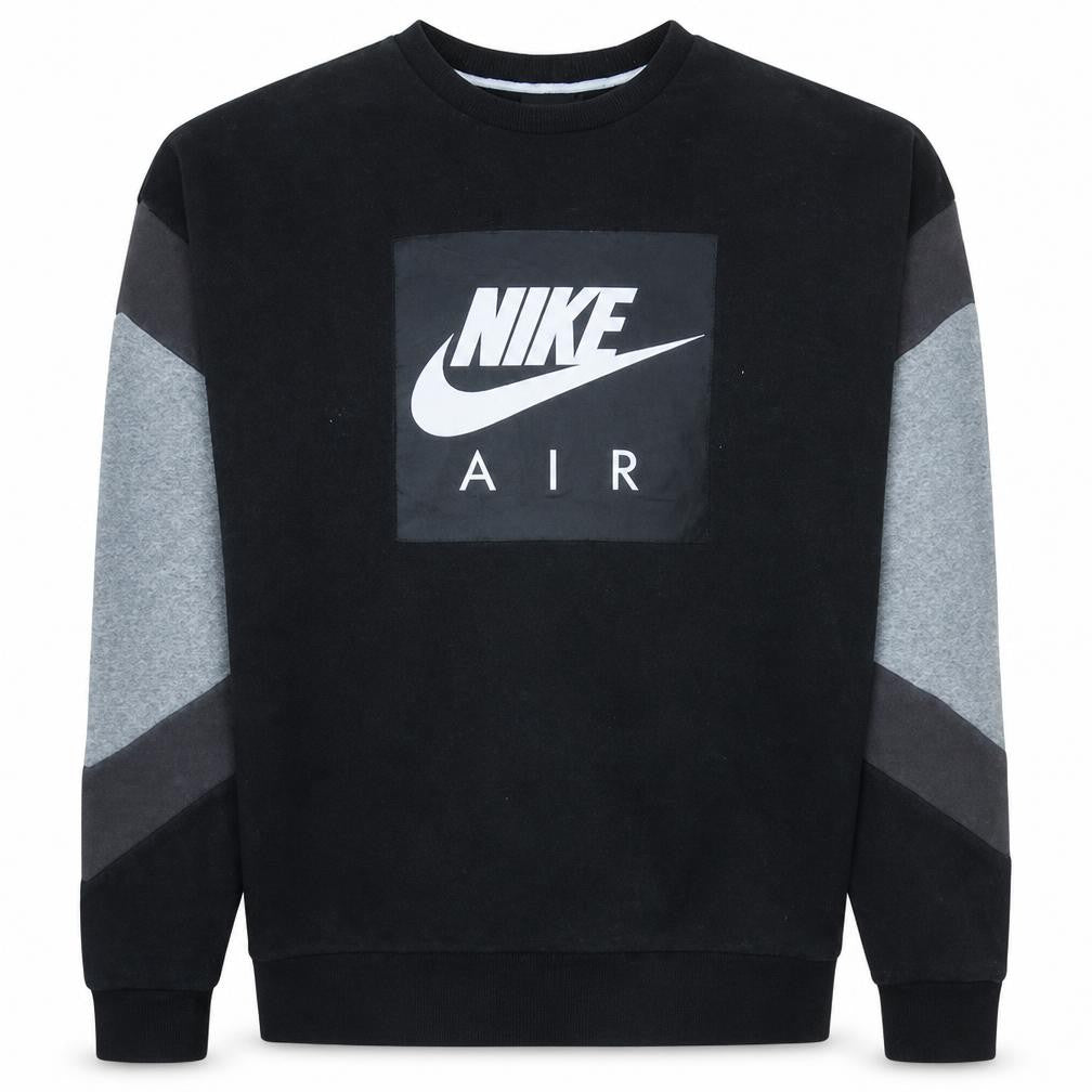 Nike Men's Black Air Logo Fleece Sweatshirt Size S Regular Fit
