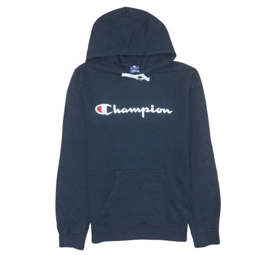 Champion Men's Blue Pullover Hoodie Medium Logo Sweatshirt