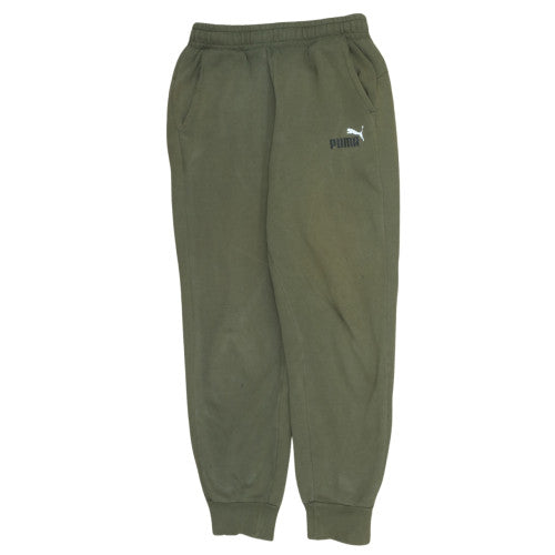 Puma Men's Green Fleece Jogger Trousers Size S Regular Fit