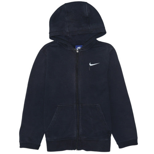 Nike Boys Black Full Zip Hoodie Sweatshirt 12-13 Years Fleece Lined