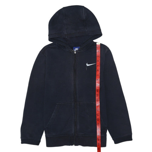 Nike Boys Black Full Zip Hoodie Sweatshirt 12-13 Years Fleece Lined