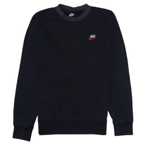 Nike Men's Black Crew Neck Pullover Sweatshirt Size S Cotton Blend