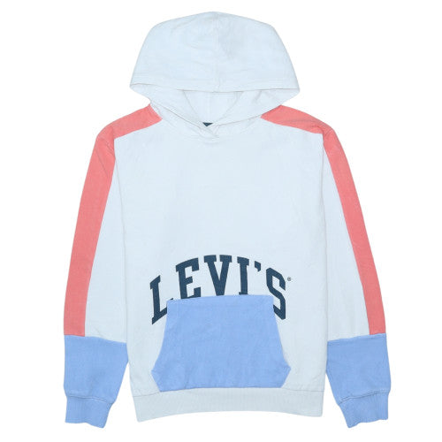 Levi's Girls White Colourblock Hoodie 16 Years Cotton Pullover