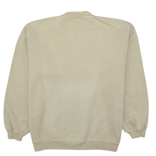 FILA Men Beige 2XL Pullover Sweatshirt Logo Crew Neck Vintage