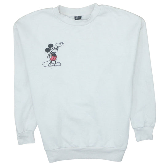 Pep&Co Disney Mickey Mouse White Sweatshirt Women S Crew Neck Pullover