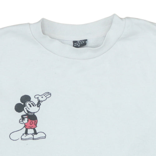 Pep&Co Disney Mickey Mouse White Sweatshirt Women S Crew Neck Pullover