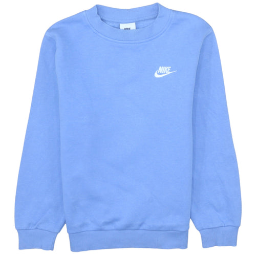 Nike Girls Blue Pullover Sweatshirt M 10-11 Years Crew Neck Fleece