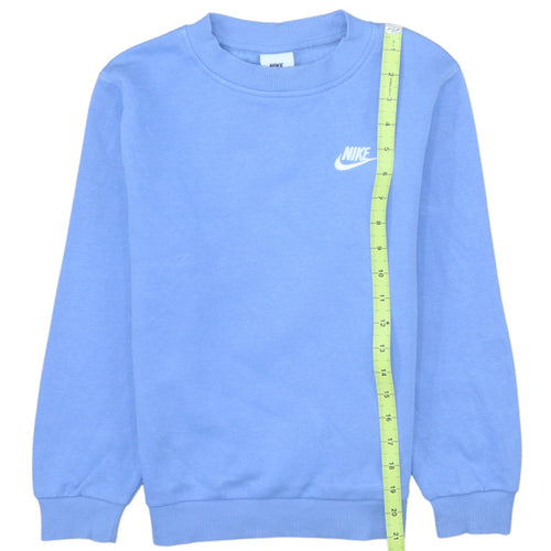 Nike Girls Blue Pullover Sweatshirt M 10-11 Years Crew Neck Fleece