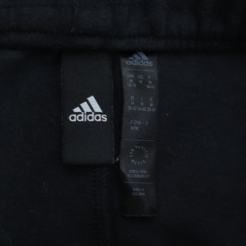 Adidas Womens Black Jogger Sweatpants Size 12-14 Regular Fit Fleece