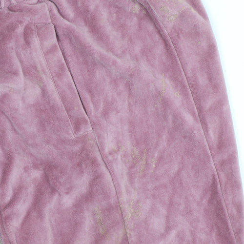 Cotton Traders Women's Heather Pink Full Zip Hoodie Size 14 Velour Finish