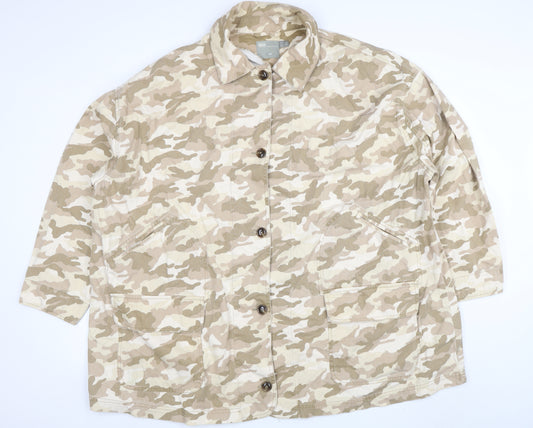 ASOS Women’s Beige Camo Cotton Military Jacket Size 20