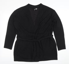 H&M Divided Women's Black Long Sleeve Belted Tunic Top L