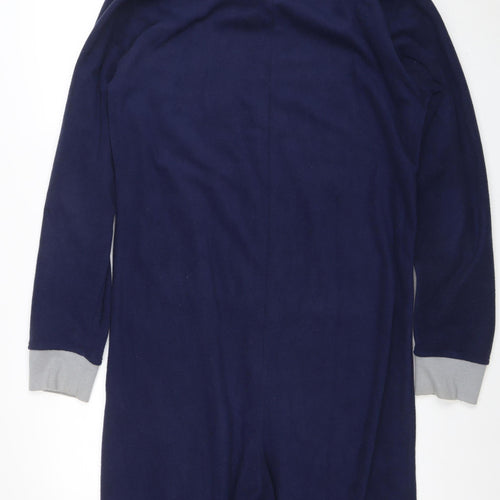 OneZee Men's Blue Hooded Fleece One Piece M Winter Loungewear