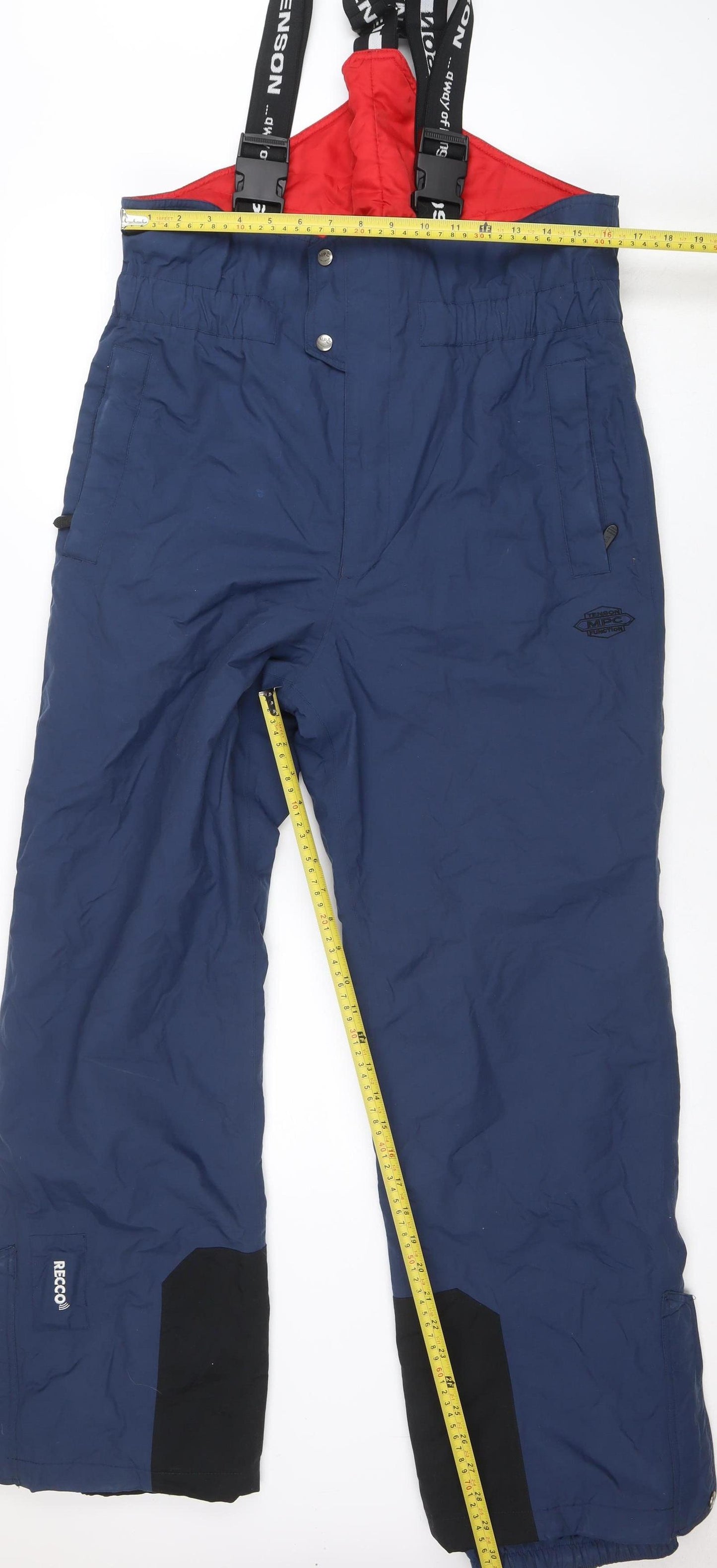 Tenson Men Blue Waterproof Insulated Snow Pants Size 52 Regular Fit