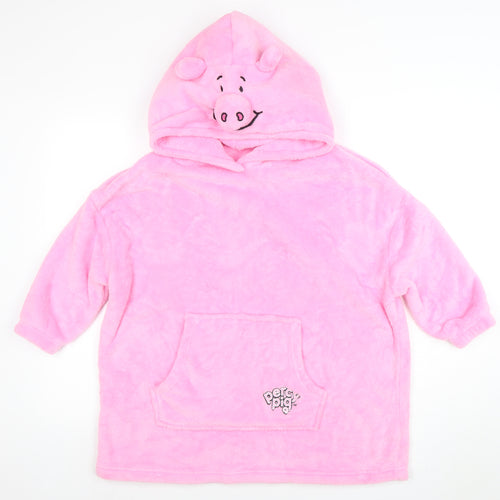 Marks and Spencer Girls Pink Percy Pig Hooded Fleece Robe Medium