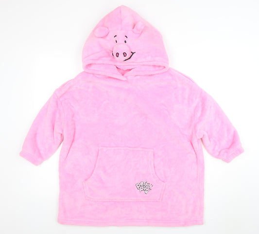 Marks and Spencer Girls Pink Percy Pig Hooded Fleece Robe Medium